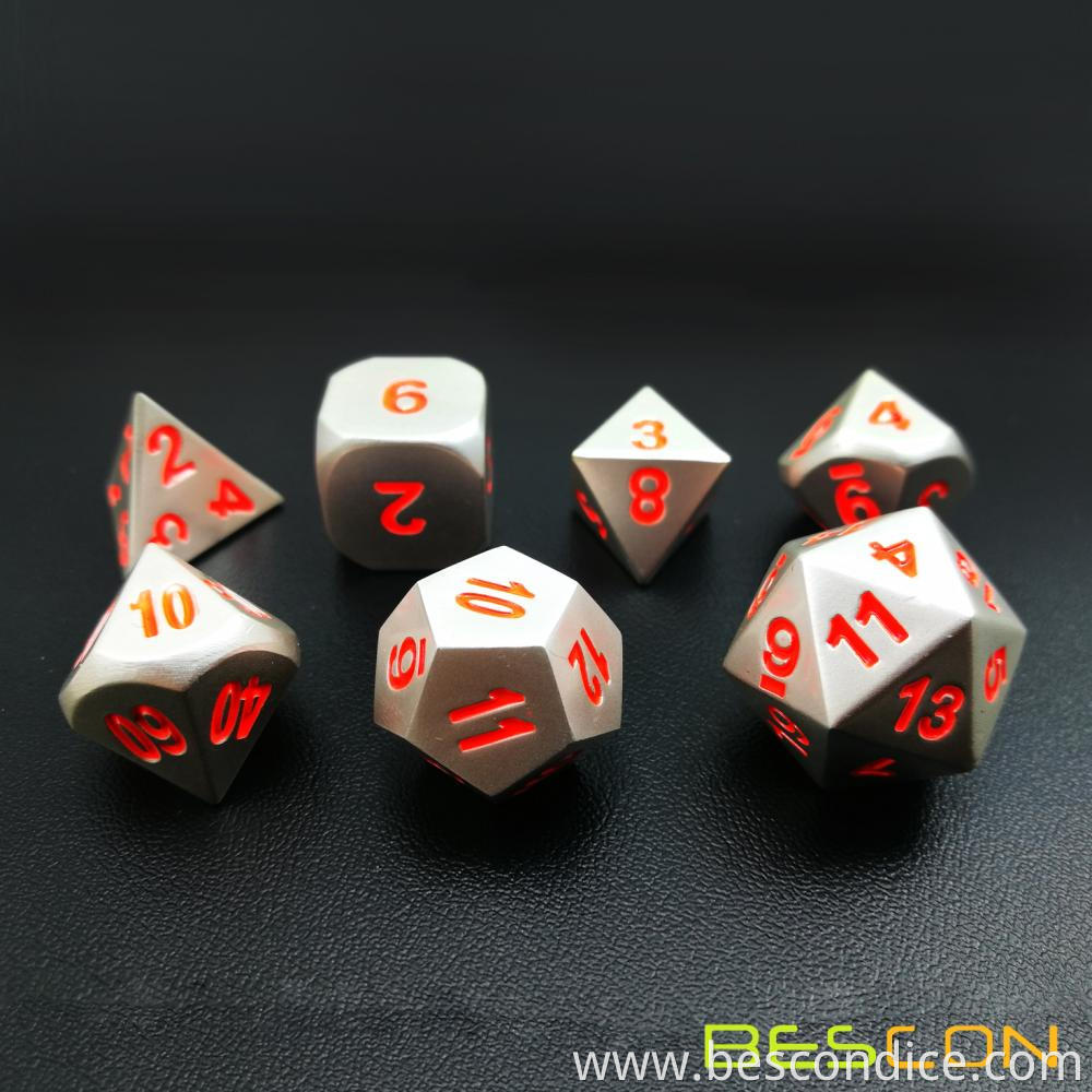 Dnd Dice Set Matt Silver Orange Numbers 3 Dnd Dice Set Matt Silver Orange Numbers 3